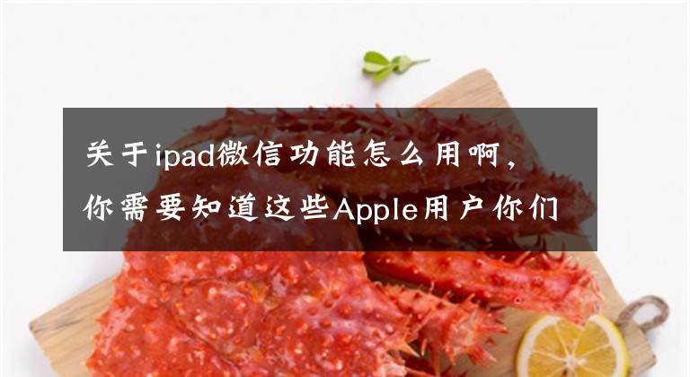 关于ipad微信功能怎么用啊，你需要知道这些Apple用户你们的微信终于迎来了更新了，看看都有哪些新功能？