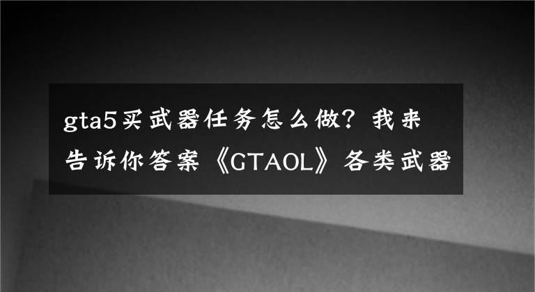 gta5买武器任务怎么做？我来告诉你答案《GTAOL》各类武器购买图文详细指南