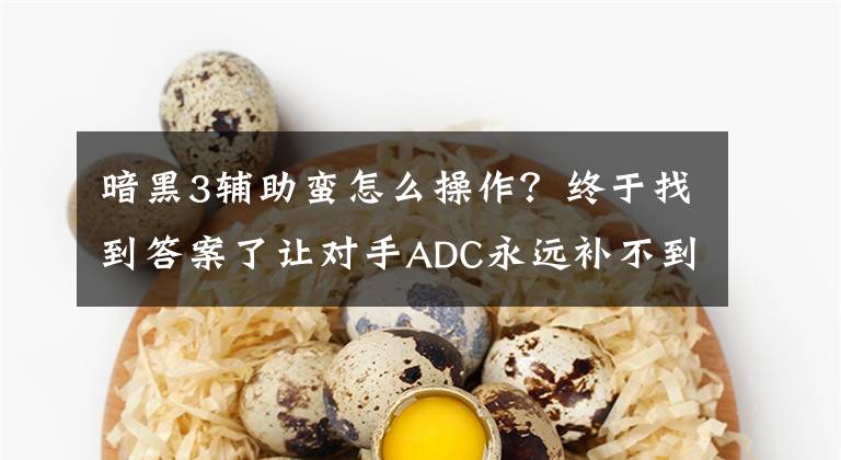 暗黑3辅助蛮怎么操作？终于找到答案了让对手ADC永远补不到跑车的辅助——蛮族之王，恶心就完事了
