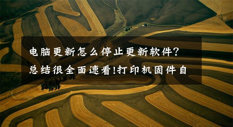 电脑更新怎么停止更新软件？总结很全面速看!打印机固件自动更新关闭重要性①（适用惠普96X/91X系列打印机）