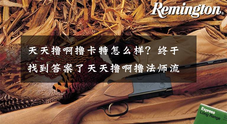 天天撸啊撸卡特怎么样？终于找到答案了天天撸啊撸法师流详细分析心得 实力不可忽略