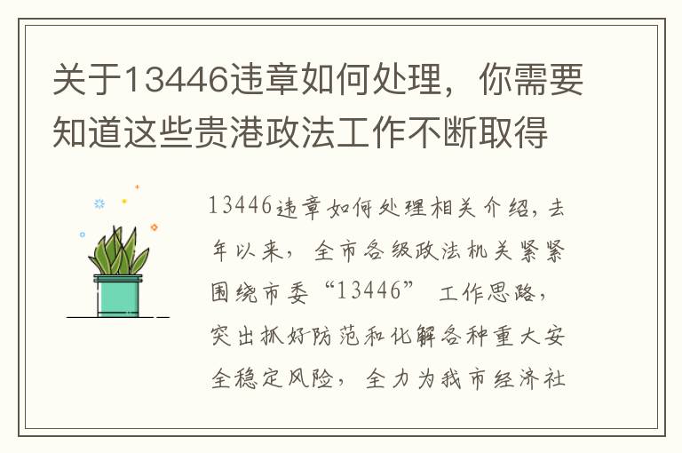 关于13446违章如何处理，你需要知道这些贵港政法工作不断取得新成绩