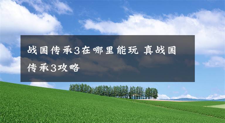战国传承3在哪里能玩 真战国传承3攻略