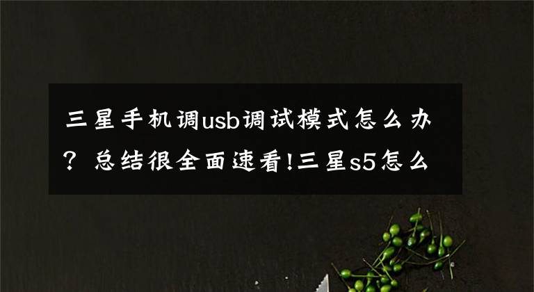 三星手机调usb调试模式怎么办？总结很全面速看!三星s5怎么打开usb调试模式