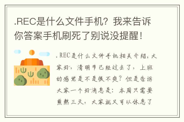 .REC是什么文件手机？我来告诉你答案手机刷死了别说没提醒！安卓设备刷机前必看