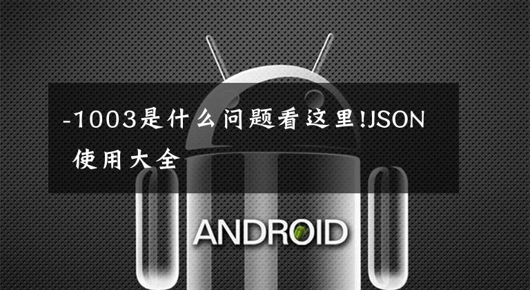 -1003是什么问题看这里!JSON 使用大全