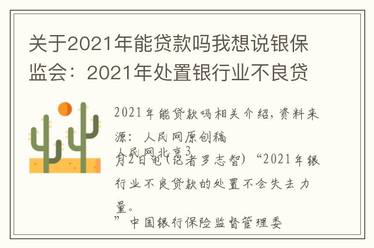 关于2021年能贷款吗我想说银保监会：2021年处置银行业不良贷款将保持力度不减