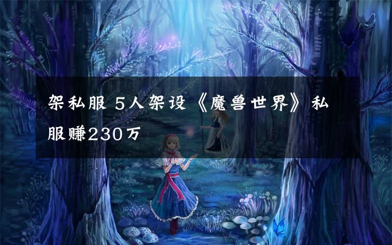 架私服 5人架设《魔兽世界》私服赚230万