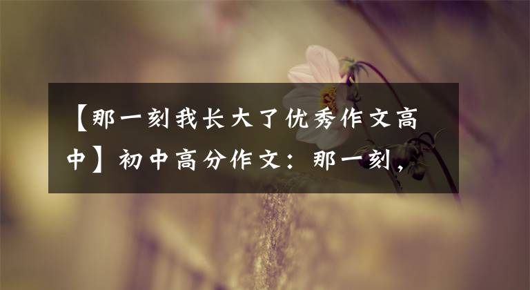 【那一刻我长大了优秀作文高中】初中高分作文：那一刻，我长大了