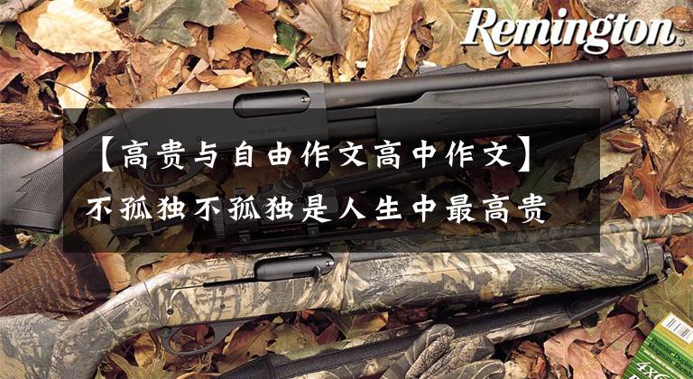 【高贵与自由作文高中作文】不孤独不孤独是人生中最高贵的自由
