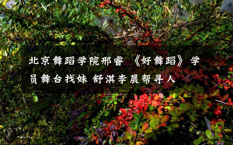 北京舞蹈学院邢睿 《好舞蹈》学员舞台找妹 舒淇李晨帮寻人