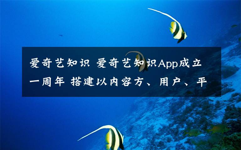 爱奇艺知识 爱奇艺知识App成立一周年 搭建以内容方、用户、平台为核心的知识生态圈