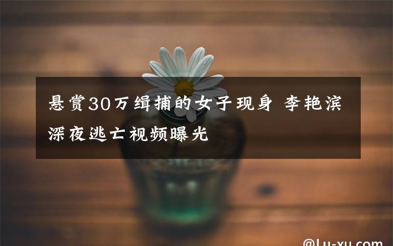 悬赏30万缉捕的女子现身 李艳滨深夜逃亡视频曝光
