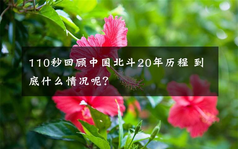 110秒回顾中国北斗20年历程 到底什么情况呢？