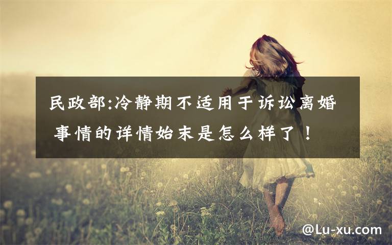 民政部:冷静期不适用于诉讼离婚 事情的详情始末是怎么样了！
