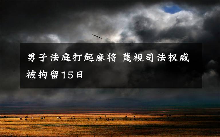男子法庭打起麻将 蔑视司法权威被拘留15日
