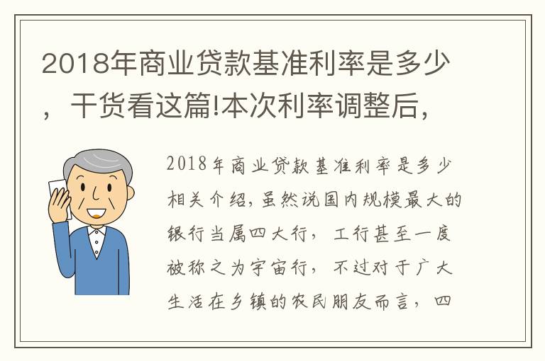 2018年商业贷款基准利率是多少，干货看这篇!本次利率调整后，四大行利率最高3.35%，那么农商行最高是多少？