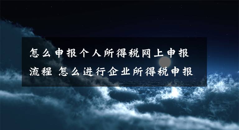 怎么申报个人所得税网上申报流程 怎么进行企业所得税申报