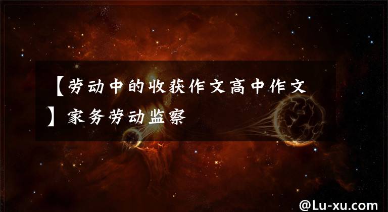 【劳动中的收获作文高中作文】家务劳动监察