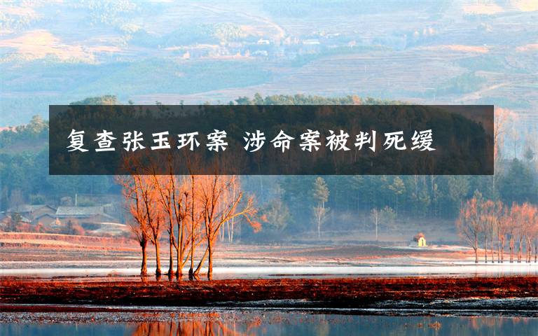 复查张玉环案 涉命案被判死缓