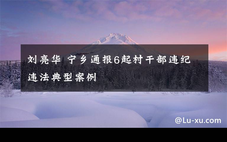 刘亮华 宁乡通报6起村干部违纪违法典型案例