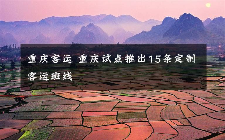 重庆客运 重庆试点推出15条定制客运班线