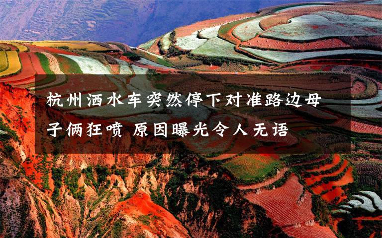 杭州洒水车突然停下对准路边母子俩狂喷 原因曝光令人无语