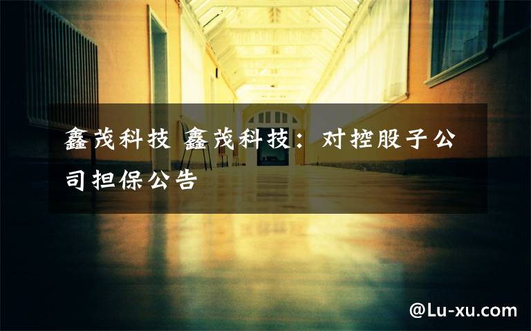 鑫茂科技 鑫茂科技：对控股子公司担保公告