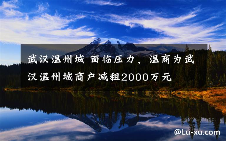 武汉温州城 面临压力，温商为武汉温州城商户减租2000万元