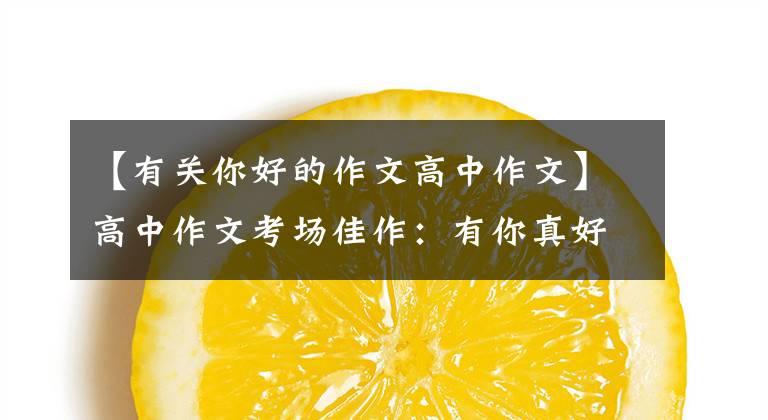 【有关你好的作文高中作文】高中作文考场佳作：有你真好(3)