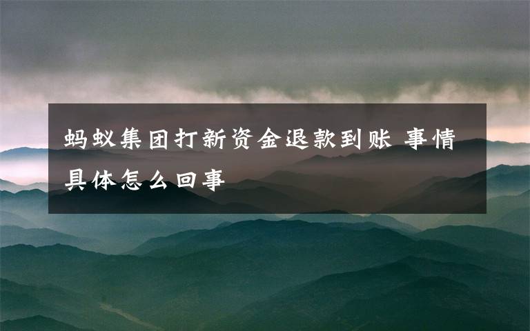 蚂蚁集团打新资金退款到账 事情具体怎么回事