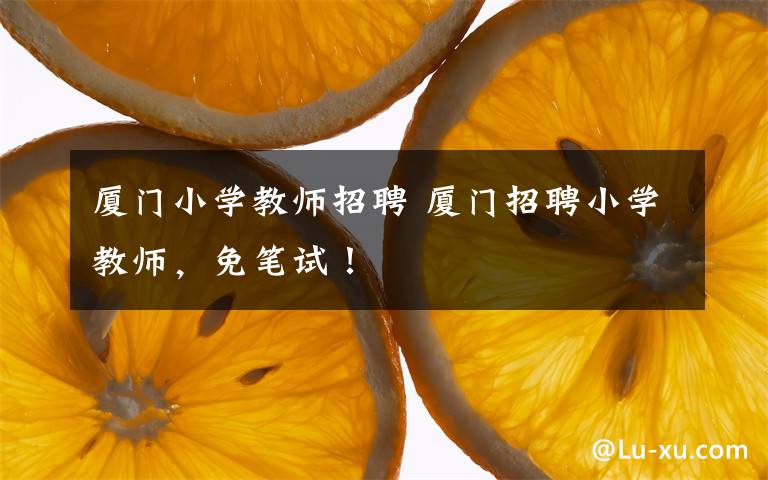 厦门小学教师招聘 厦门招聘小学教师，免笔试！