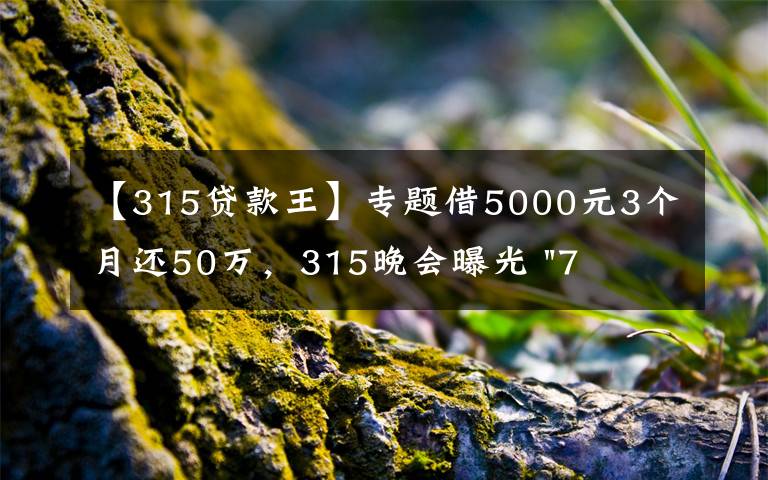 【315贷款王】专题借5000元3个月还50万，315晚会曝光 "714高炮"黑幕，涉及融360等多家网贷平台，中概互金股昨夜大跳水