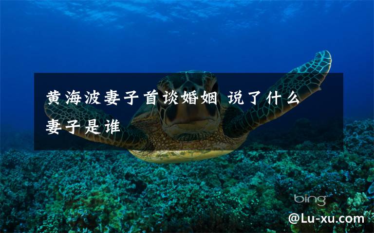 黄海波妻子首谈婚姻 说了什么 妻子是谁
