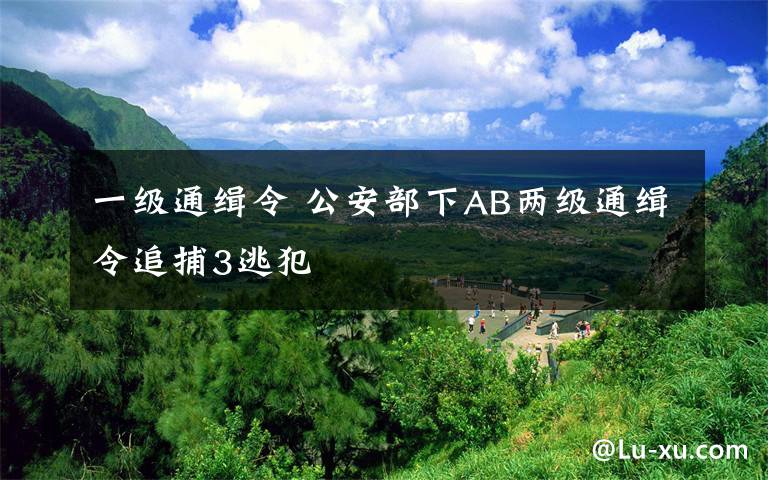 一级通缉令 公安部下AB两级通缉令追捕3逃犯