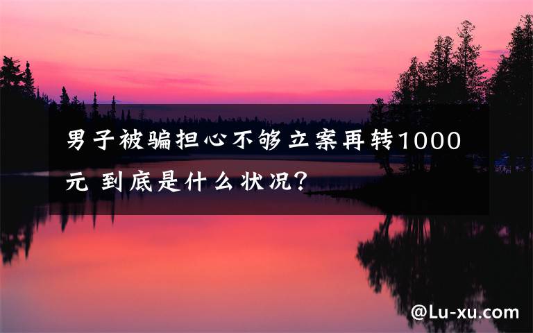 男子被骗担心不够立案再转1000元 到底是什么状况？