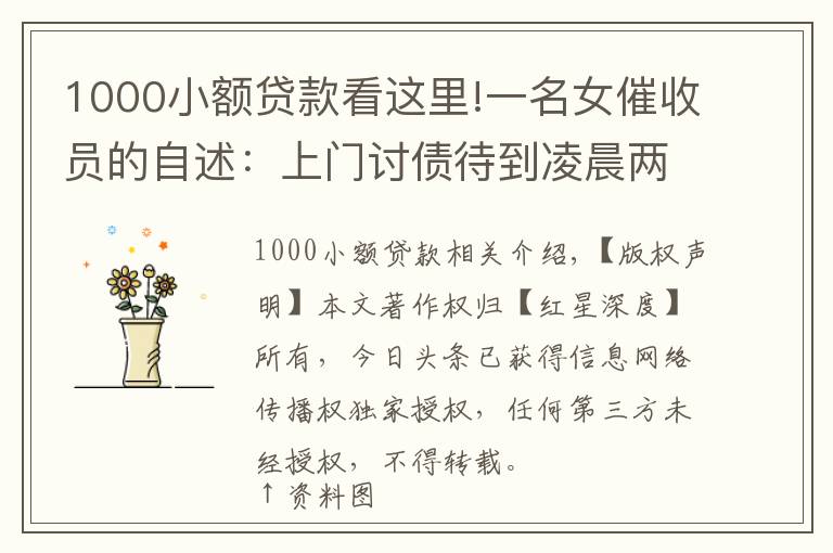 1000小额贷款看这里!一名女催收员的自述：上门讨债待到凌晨两点 帮还债者卖LV包、找工作