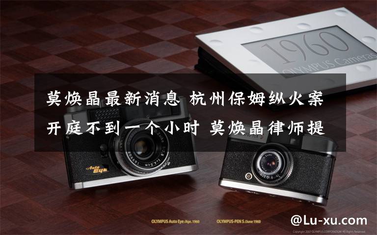 莫焕晶最新消息 杭州保姆纵火案开庭不到一个小时 莫焕晶律师提出管辖权异议