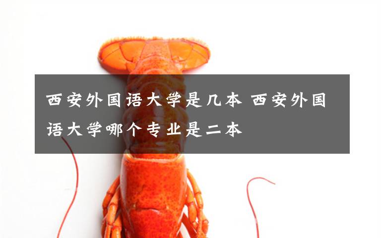 西安外国语大学是几本 西安外国语大学哪个专业是二本