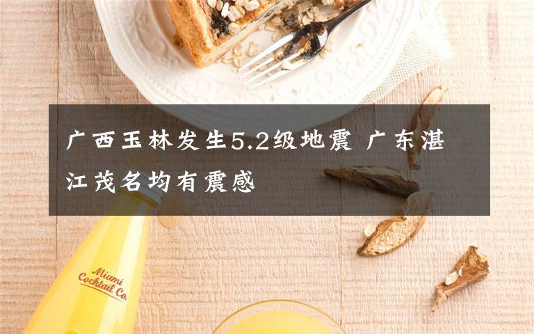 广西玉林发生5.2级地震 广东湛江茂名均有震感