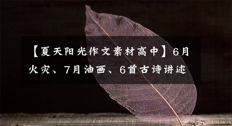 【夏天阳光作文素材高中】6月火灾、7月油画、6首古诗讲述盛夏对话性和油画
