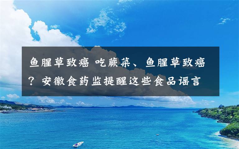 鱼腥草致癌 吃蕨菜、鱼腥草致癌？安徽食药监提醒这些食品谣言别信