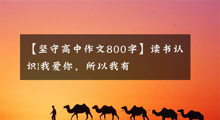 【坚守高中作文800字】读书认识|我爱你，所以我有