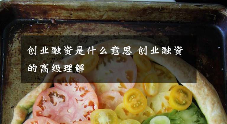 创业融资是什么意思 创业融资的高级理解