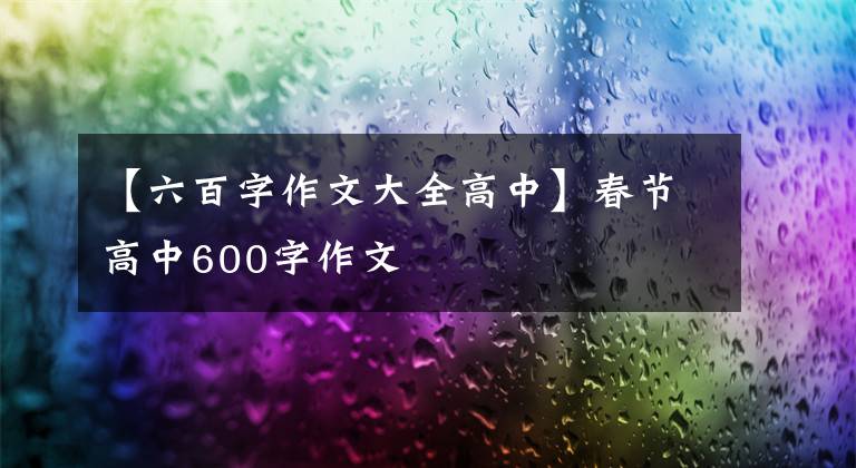 【六百字作文大全高中】春节高中600字作文