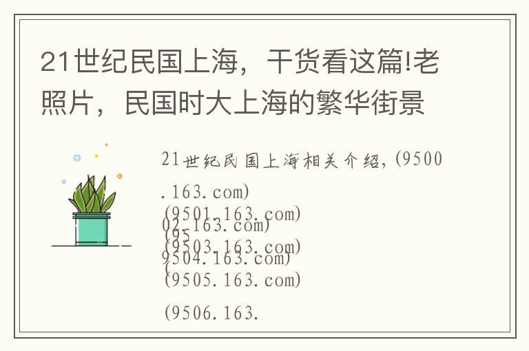 21世纪民国上海，干货看这篇!老照片，民国时大上海的繁华街景小城市只能望其项背