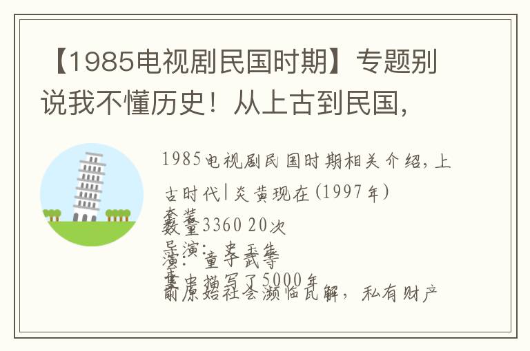 【1985电视剧民国时期】专题别说我不懂历史！从上古到民国，每朝每代一部必看历史剧