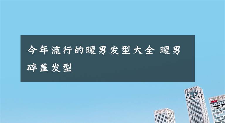 今年流行的暖男发型大全 暖男碎盖发型