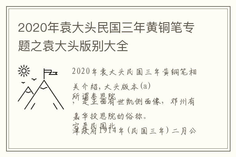 2020年袁大头民国三年黄铜笔专题之袁大头版别大全