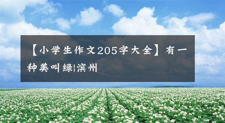 【小学生作文205字大全】有一种美叫绿|滨州